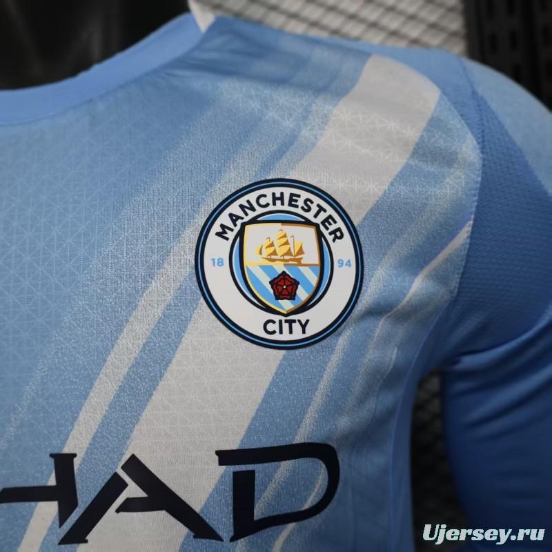 Player Version 25/26 Manchester City Home Long Sleeve Jersey