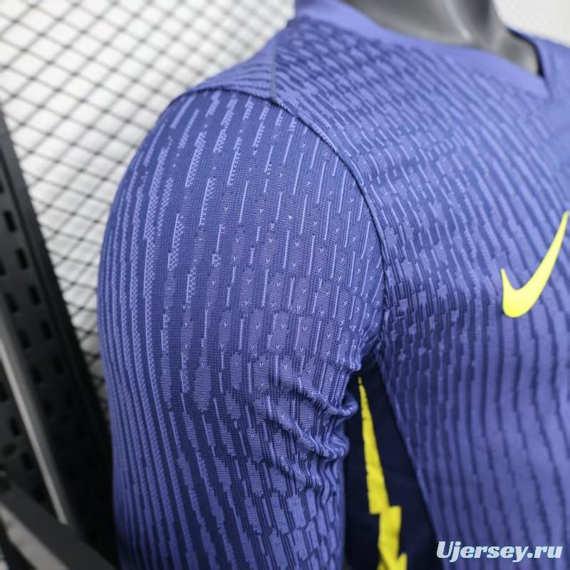 Player Version 25/26 Atletico Madrid Away Blue Long Sleeve Jersey