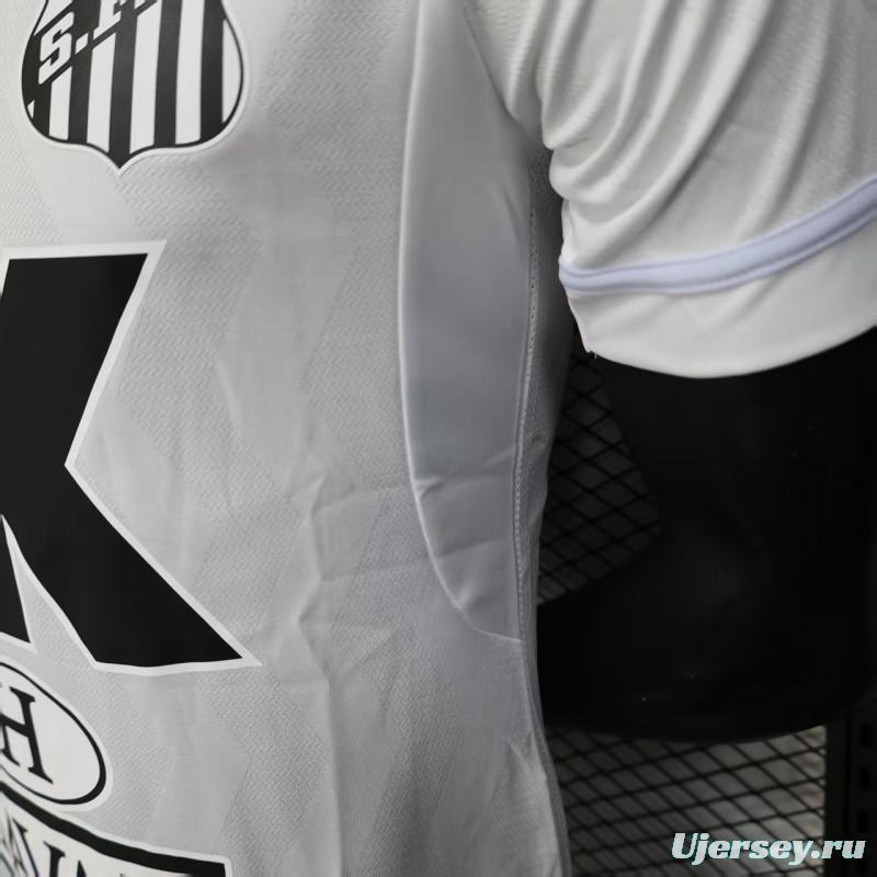 Player Version 25/26 Santos Home Jersey With Full Sponsors