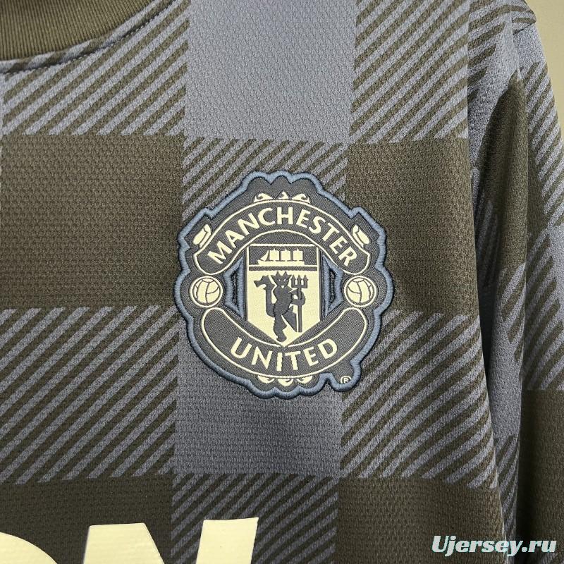 13/14 Retro Manchester United Long Sleeve Black Jersey