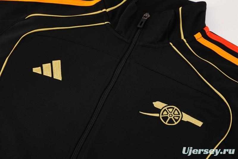 25/26 Arsenal Black Full Zipper Jacket + Long Pants