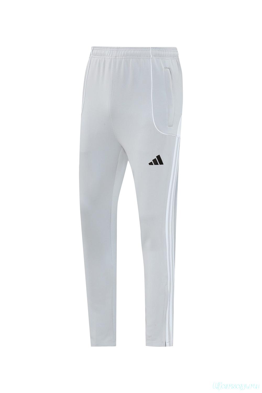 25/26 Real Madrid Grey/White Full Zipper Jacket + Long Pants