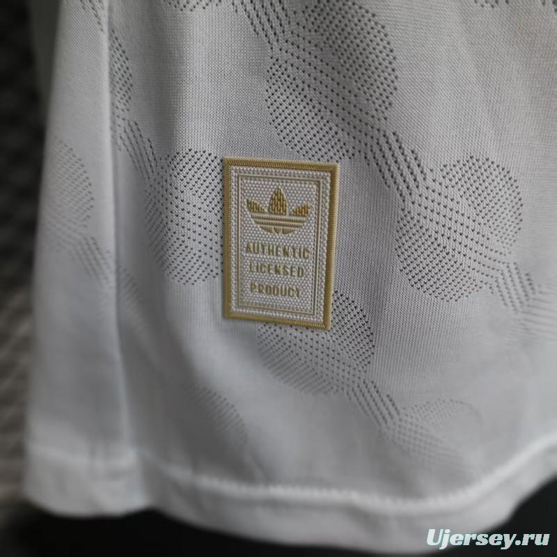 Player Version 25/26 Real Madrid White with Geometric Pattern Jersey