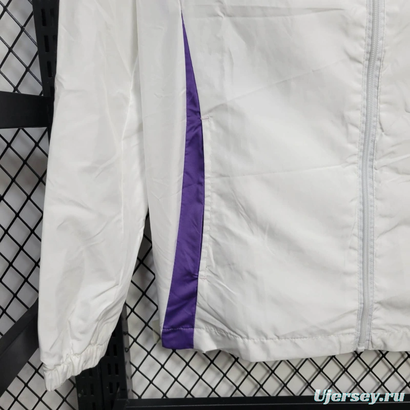 25/26 Real Madrid Jacket White Windbreaker
