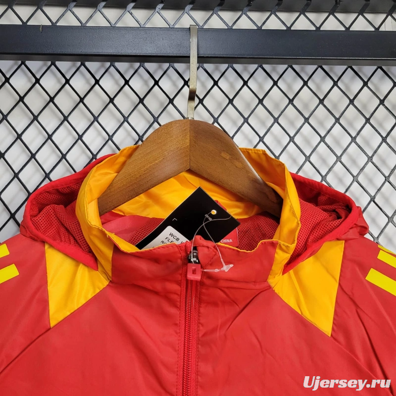 2025 Spain Jacket Red Windbreaker
