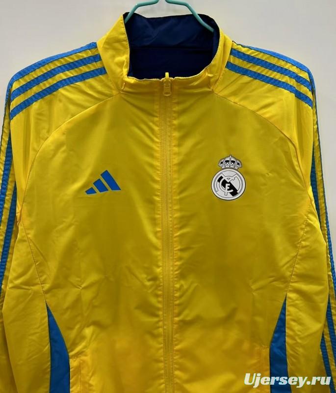 25/26 Real Madrid Yellow/Navy Reversible Windbreaker