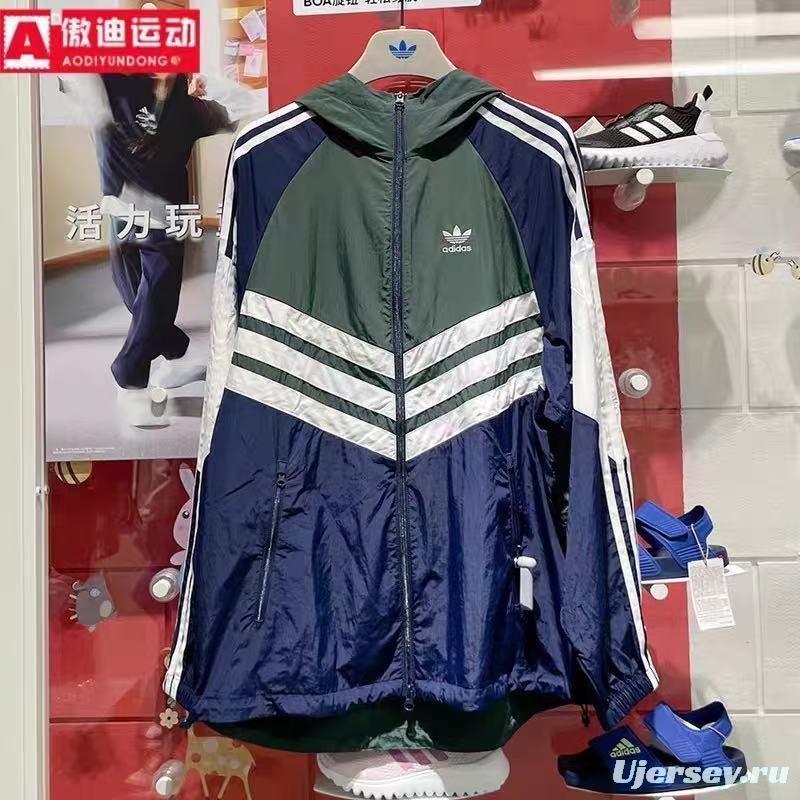 2025 Adidas Original Navy/Green White Windbreaker