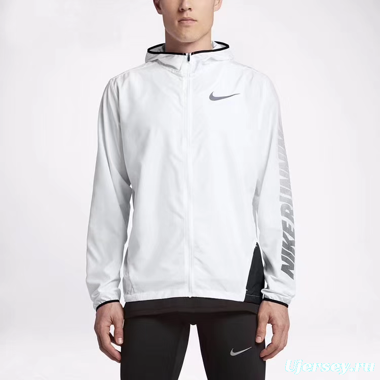 2025 Nike White/Black Full Zipper Hoodie Windbreaker