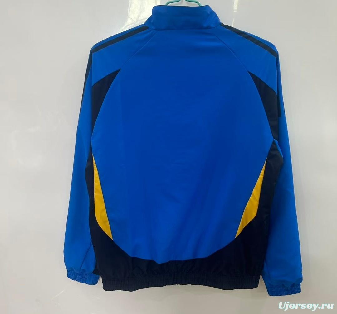 25/26 Club America Navy Blue with Aztec-Inspired Geometric Pattern Windbreaker