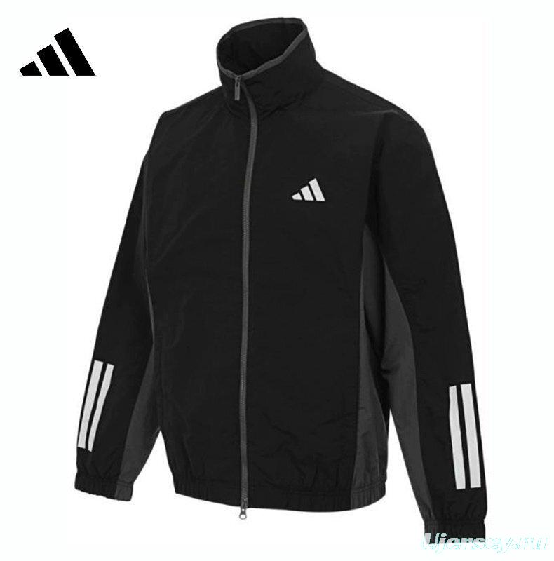 2025 Adidas Cream Colored Nylon Taslon Full Zipper Windbreaker