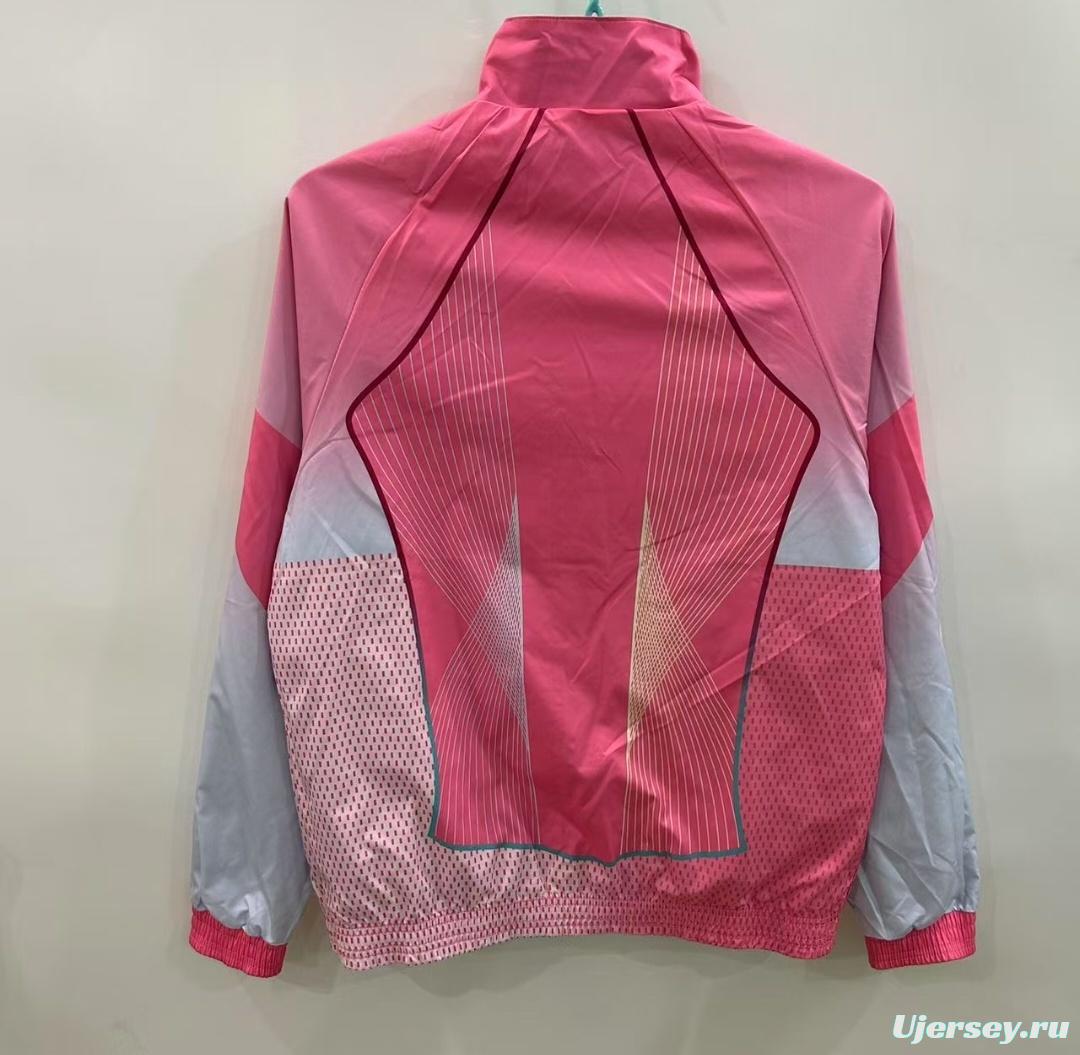 25/26 FC Barcelona Teal & Pink Training Windbreaker with Geometric Pattern