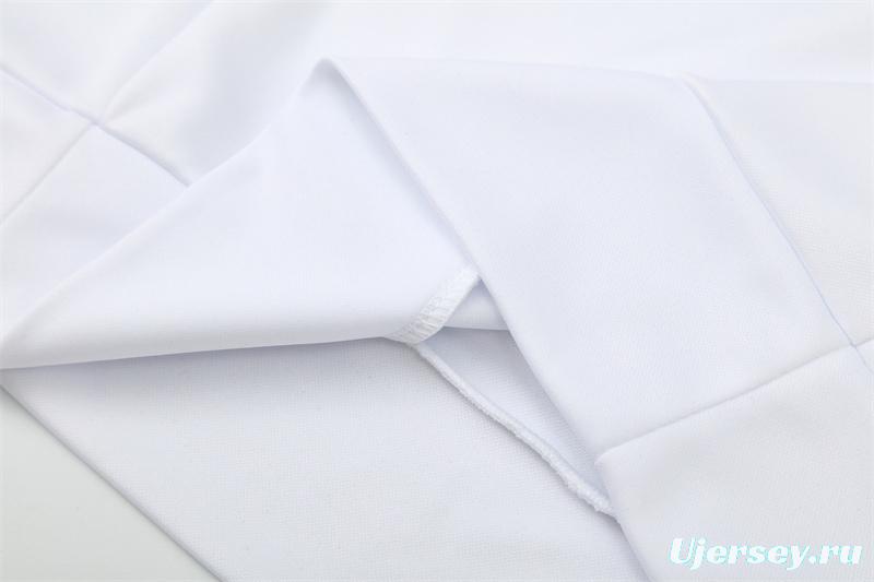 Retro 08/09 Real Madrid White Half Zipper Jacket+Long Pants