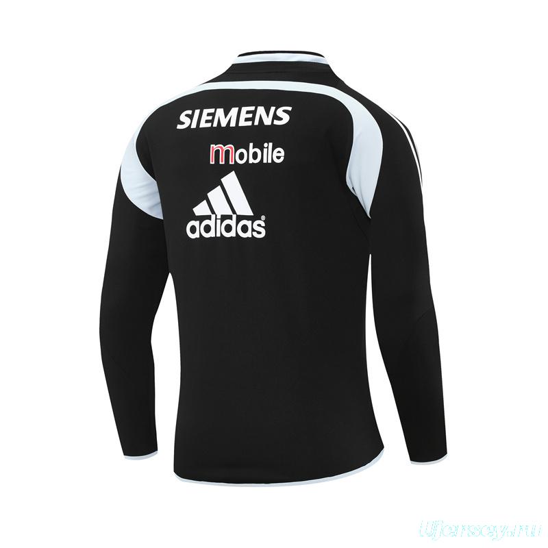 Retro 04/05 Real Madrid Black Half Zipper Jacket
