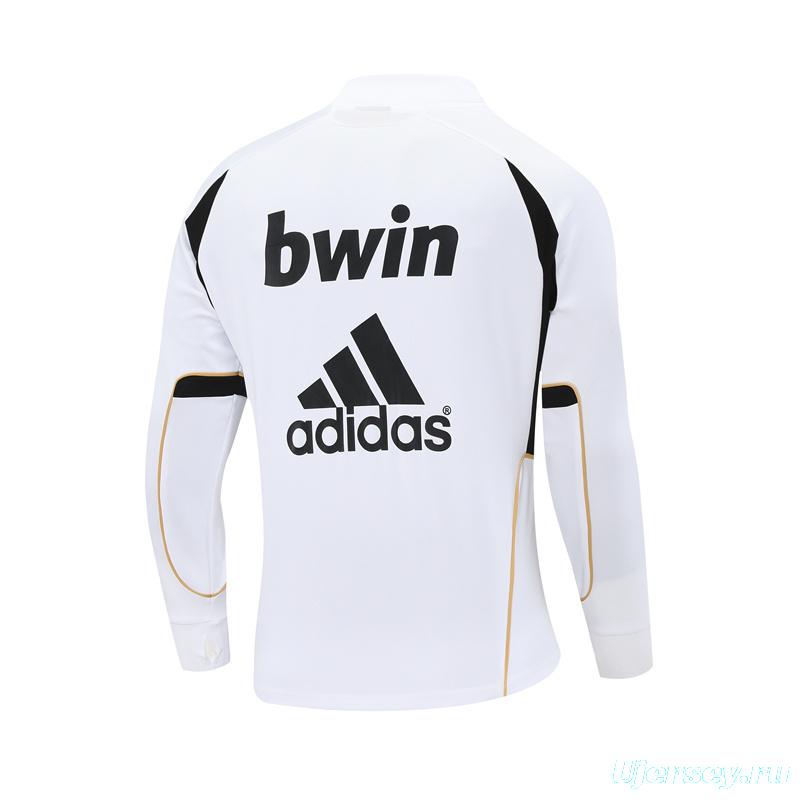 Retro 11/12 Real Madrid White Half Zipper Jacket+Long Pants