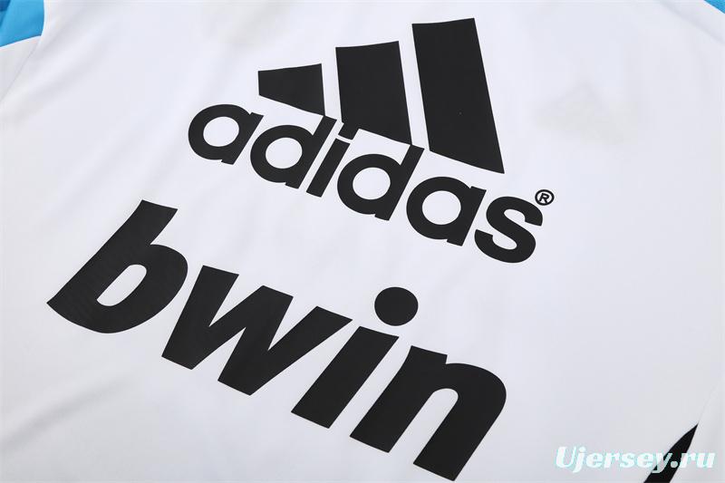 Retro 12/13 Real Madrid White/Blue Half Zipper Jacket