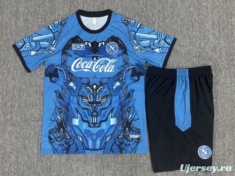 25/26 Kids Napoli Light Blue Camouflage Short Sleeve+Soccer Shorts