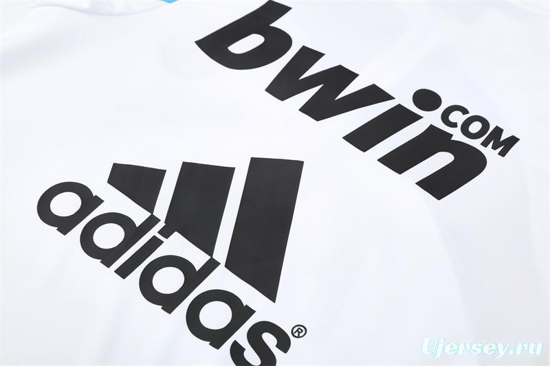 Retro 09/10 Real Madrid White Half Zipper Jacket