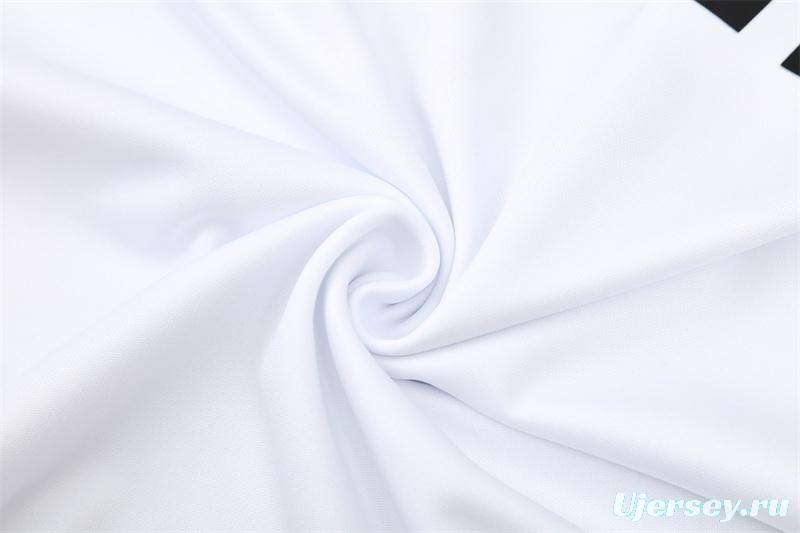 Retro 09/10 Real Madrid White Half Zipper Jacket+Long Pants