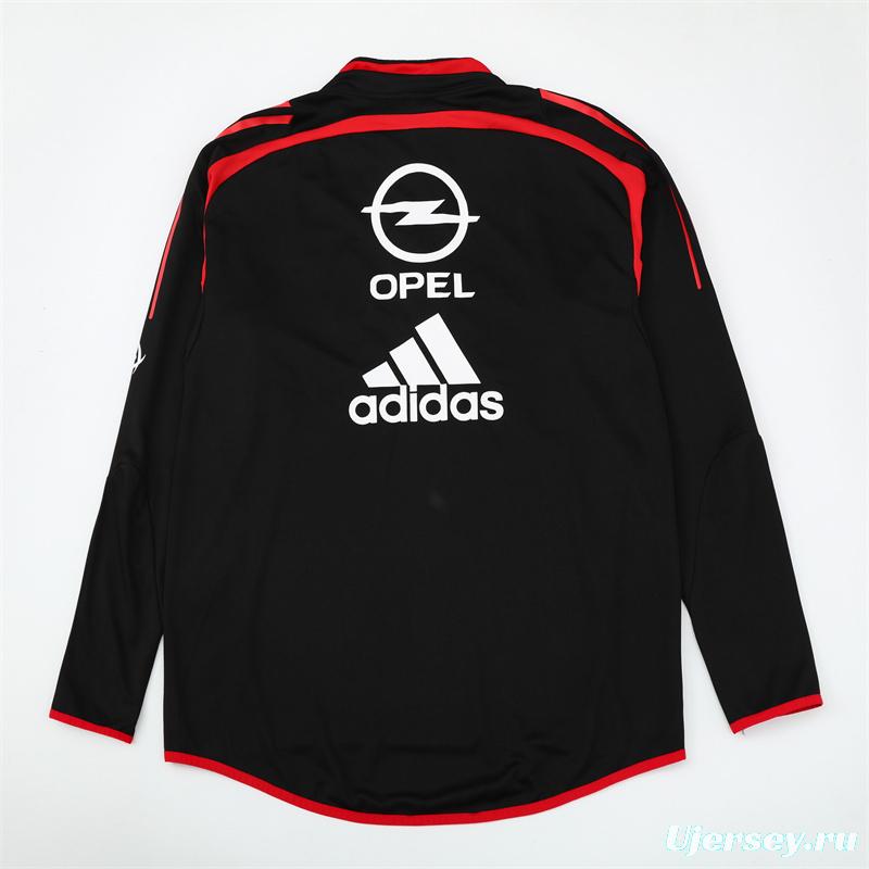 Retro 04/05 AC Milan Black Half Zipper Jacket+Long Pants