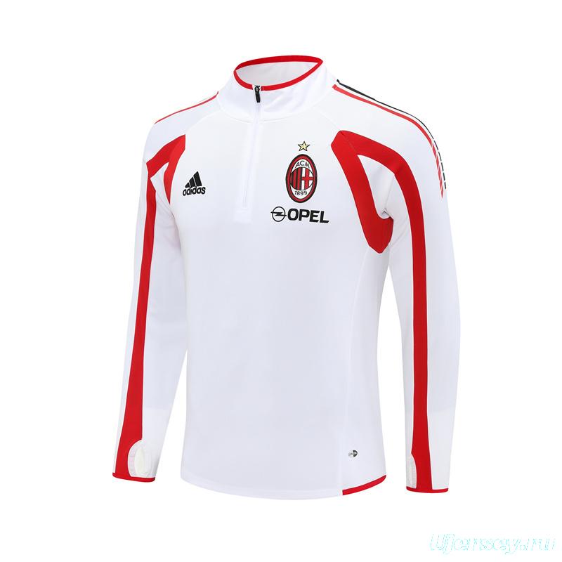Retro 05/06 AC Milan White Half Zipper Jacket