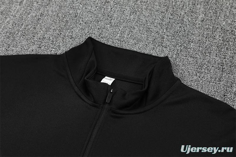 25/26 Manchester City Black Half Zipper Jacket+Long Pants