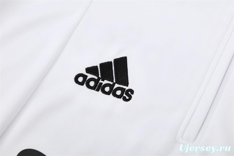 Retro 04/05 Real Madrid White Half Zipper Jacket+Long Pants