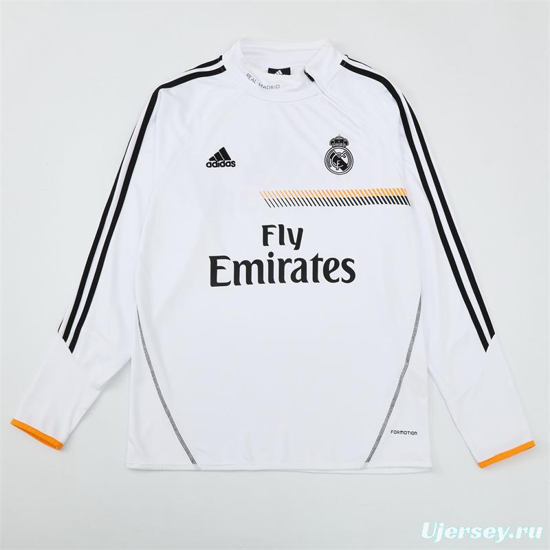 Retro 13/14 Real Madrid White Half Zipper Jacket