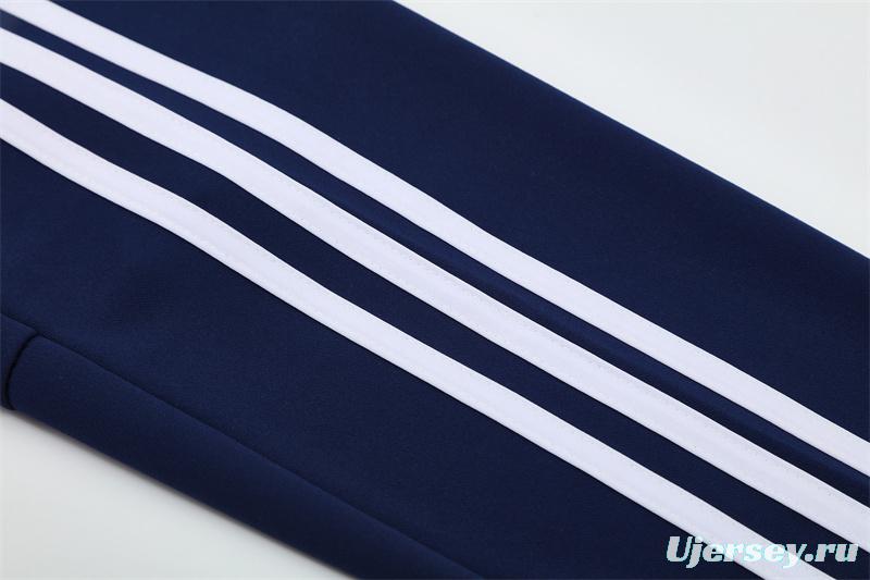 Retro 12/13 Real Madrid Royal Blue Half Zipper Jacket+Long Pants