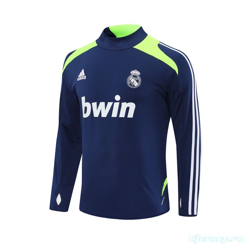 Retro 12/13 Real Madrid Royal Blue Half Zipper Jacket+Long Pants