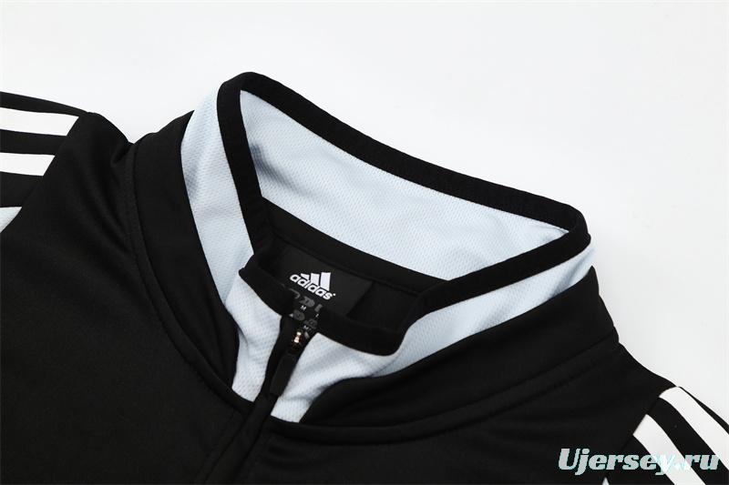 Retro 04/05 Real Madrid Black Half Zipper Jacket+Long Pants