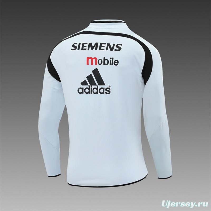 Retro 04/05 Real Madrid Light Grey Half Zipper Jacket