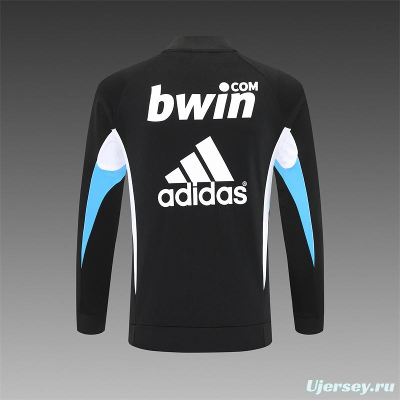 Retro 08/09 Real Madrid Black Half Zipper Jacket