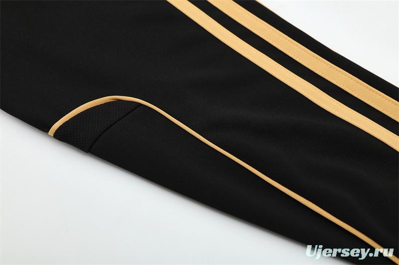 Retro 11/12 Real Madrid Black Half Zipper Jacket+Long Pants