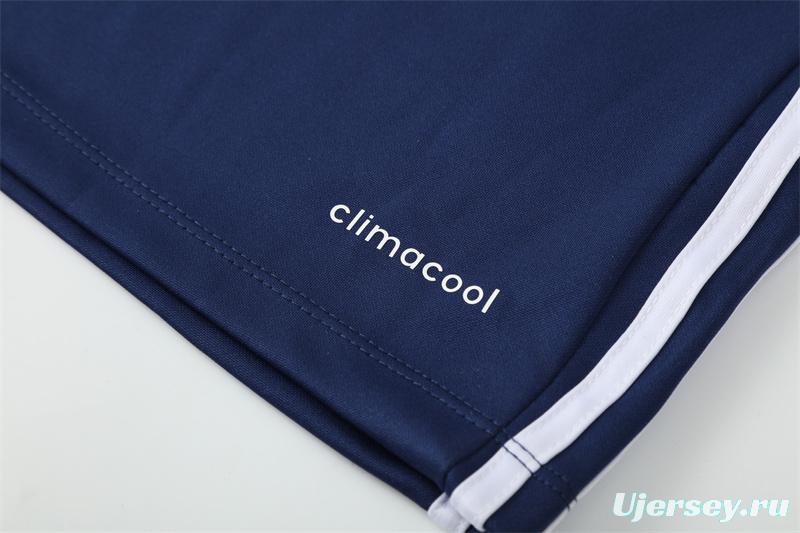 Retro 16/17 Real Madrid Royal Blue Half Zipper Jacket+Long Pants