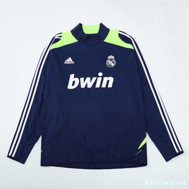 Retro 12/13 Real Madrid Royal Blue Half Zipper Jacket+Long Pants