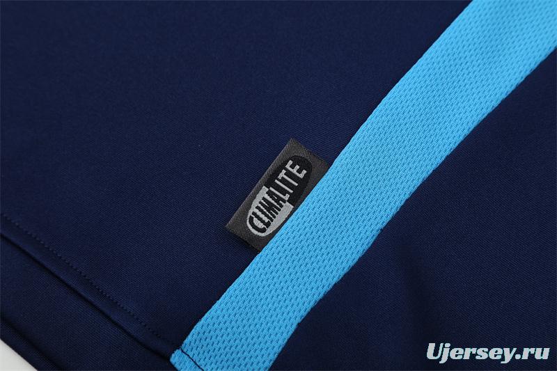 Retro 03/04 Real Madrid Royal Blue Half Zipper Jacket