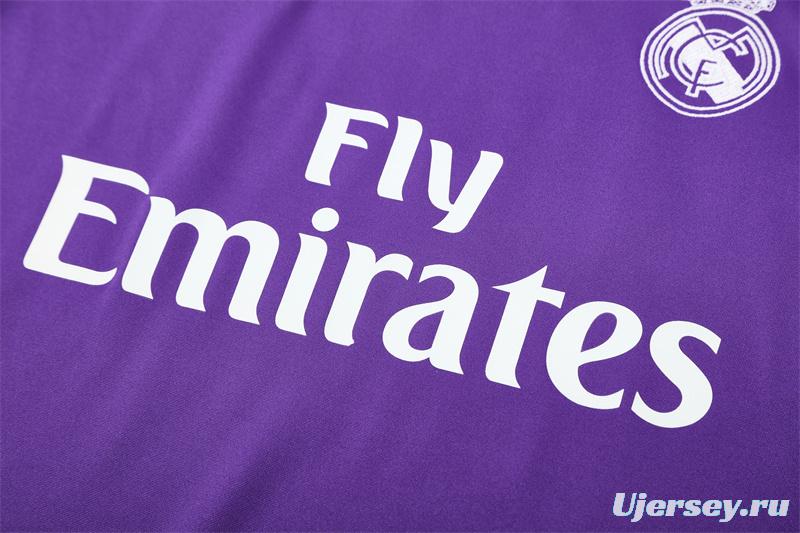 Retro 16/17 Real Madrid Purple Half Zipper Jacket