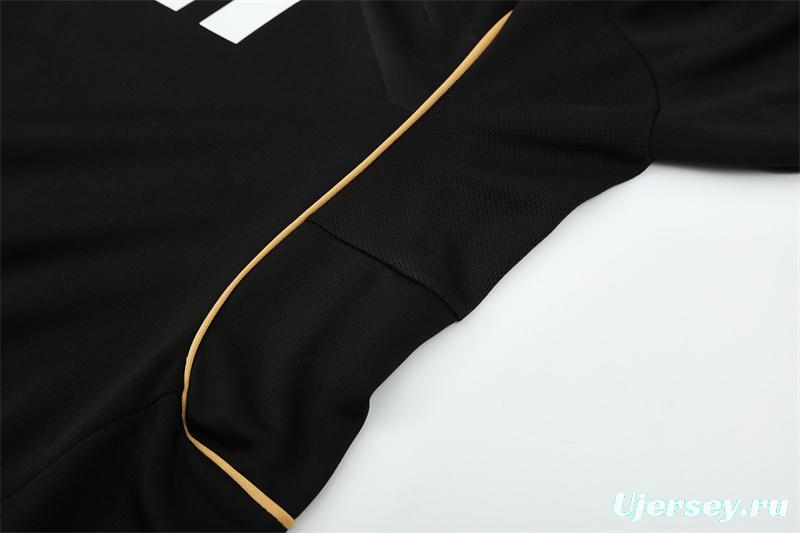 Retro 11/12 Real Madrid Black Half Zipper Jacket+Long Pants