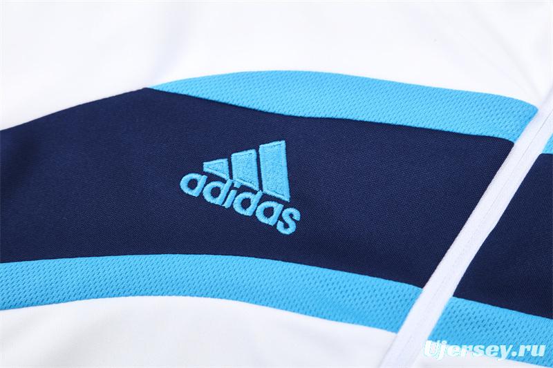 Retro 09/10 Real Madrid White Half Zipper Jacket