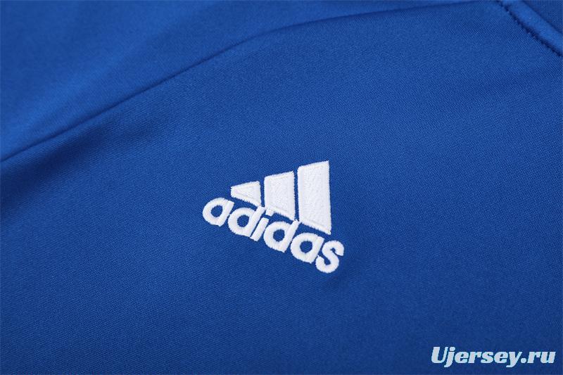 Retro 13/14 Real Madrid Color Blue Half Zipper Jacket