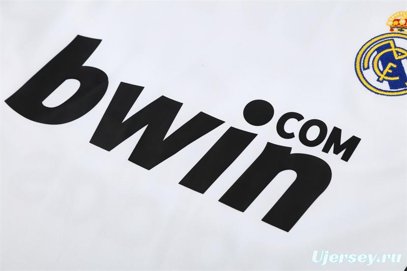 Retro 08/09 Real Madrid White Half Zipper Jacket+Long Pants