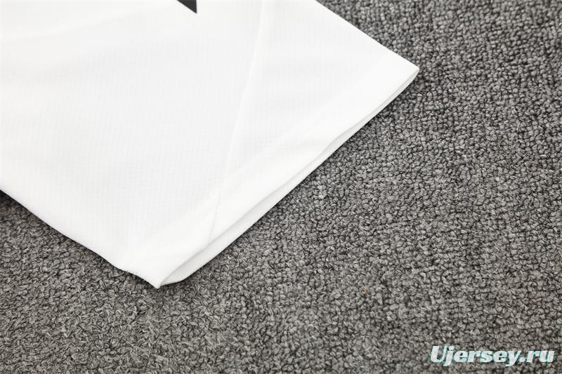 25/26 Manchester United White Purple Short Sleeve+Soccer Shorts