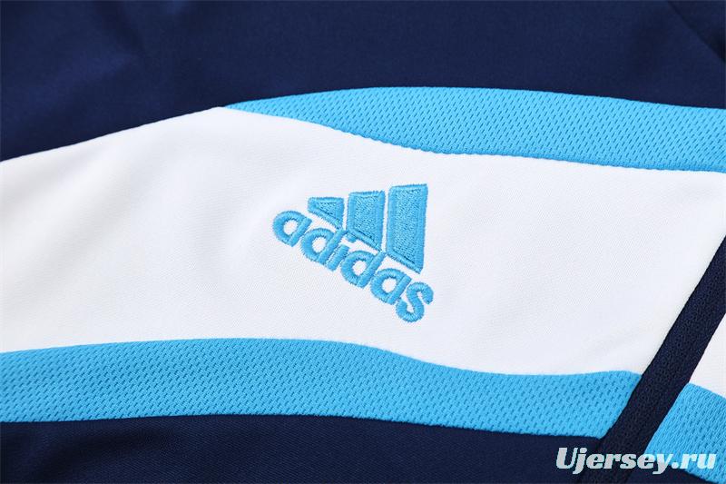 Retro 09/10 Real Madrid Royal Blue Half Zipper Jacket