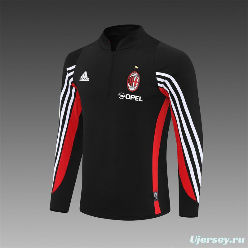Retro 03/04 AC Milan Black Half Zipper Jacket