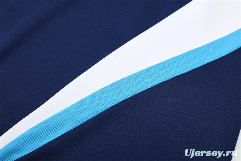 Retro 09/10 Real Madrid Royal Blue Half Zipper Jacket