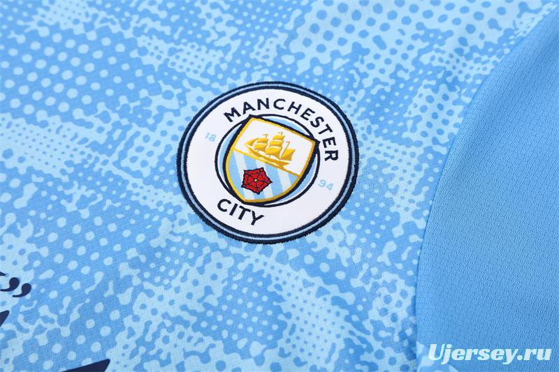 25/26 Manchester City Light Blue Camouflage with XS Short Sleeve+Soccer Shorts