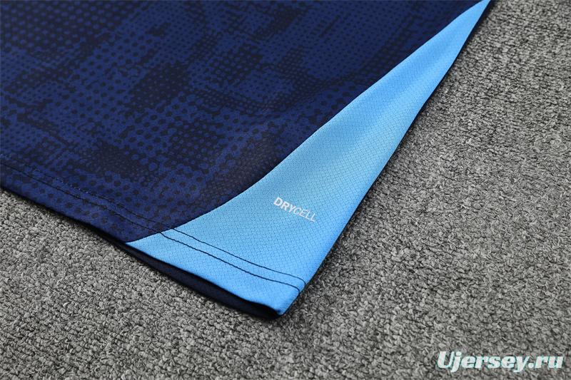 25/26 Olympique de Marseille Royal Blue Camouflage with XS Short Sleeve+Soccer Shorts