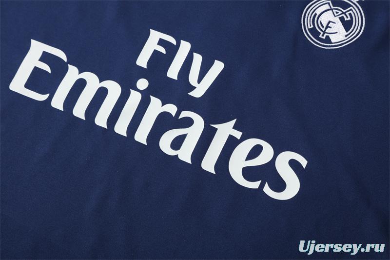 Retro 16/17 Real Madrid Royal Blue Half Zipper Jacket