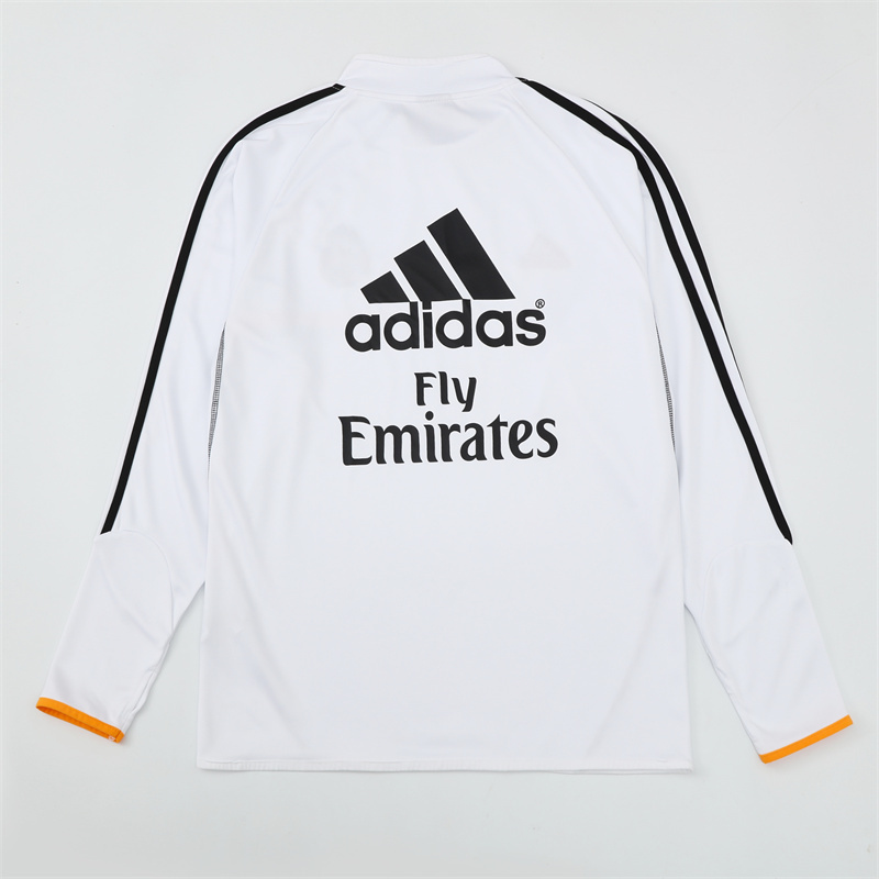 Retro 13/14 Real Madrid White Half Zipper Jacket