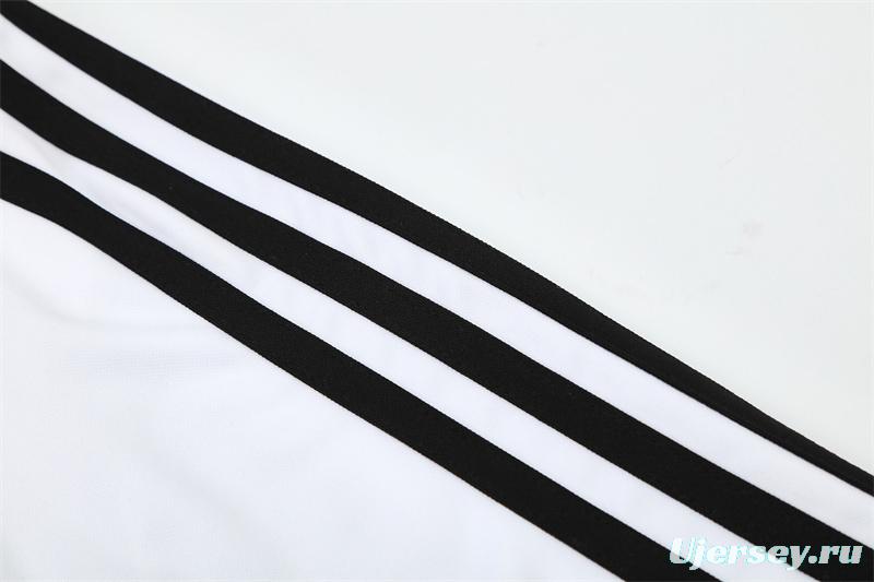 Retro 08/09 Real Madrid White Half Zipper Jacket+Long Pants